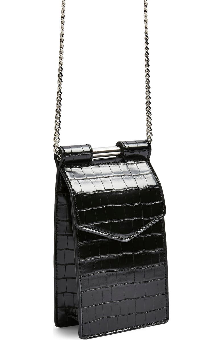 Topshop North South Faux Leather Crossbody Bag, Main, color,