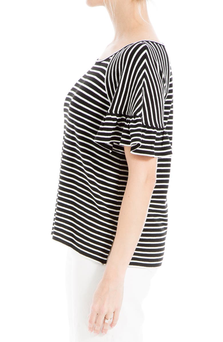 MAX STUDIO Stripe Flutter Sleeve Top, Alternate, color, 