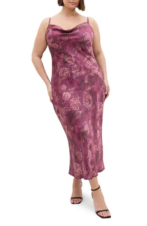 Sadie Cowl Neck Satin Slipdress