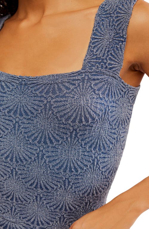 Free People Love Letter Floral Knit Camisole In Indigo Pura