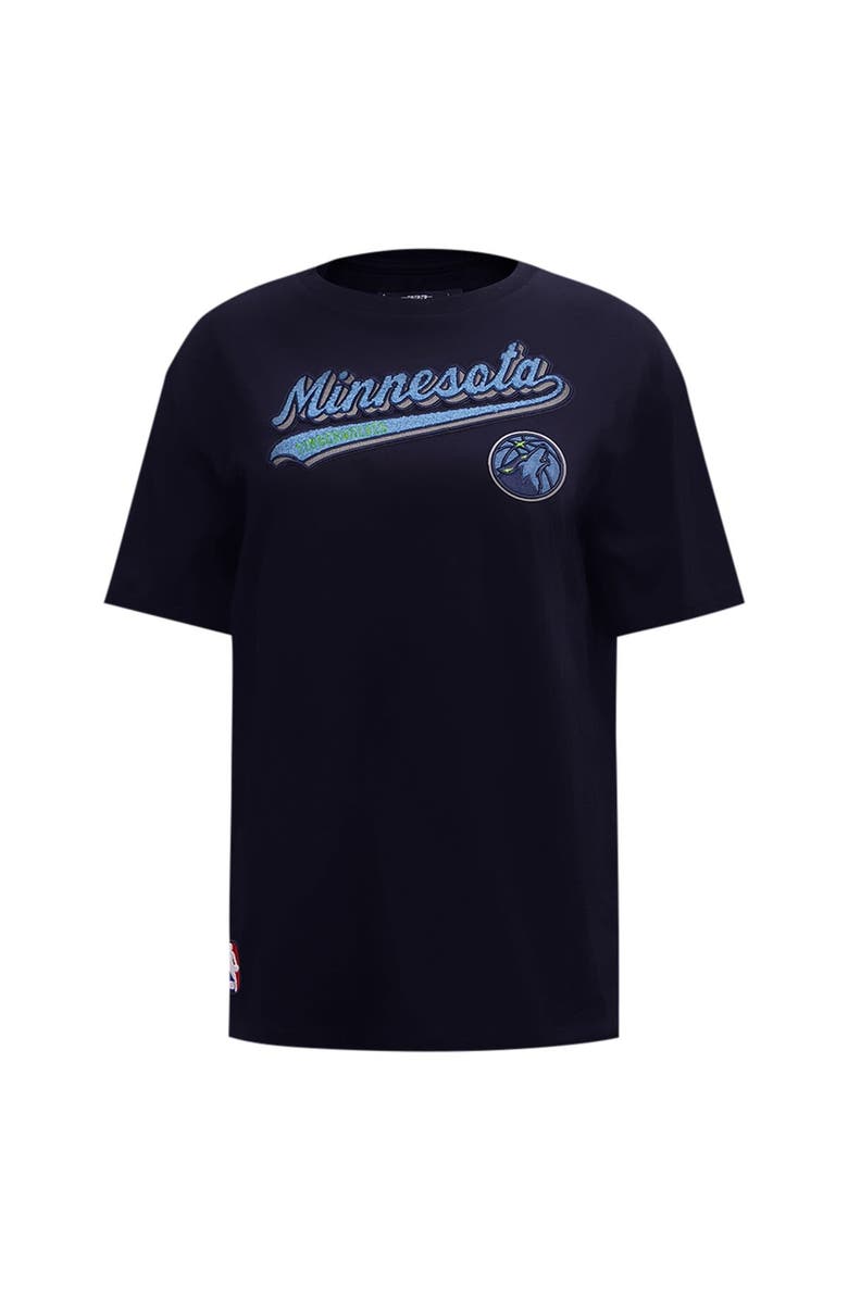 PRO STANDARD Women's Pro Standard Navy Minnesota Timberwolves Script Boyfriend T-Shirt, Alternate, color, Navy