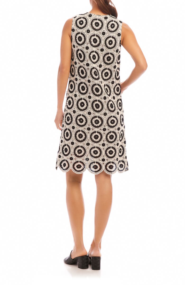 Karen Kane Open Stitch Shift Dress, Alternate, color, Natural/ Black