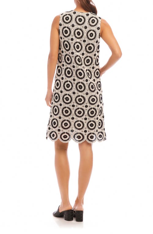 Shop Karen Kane Open Stitch Shift Dress In Natural/black