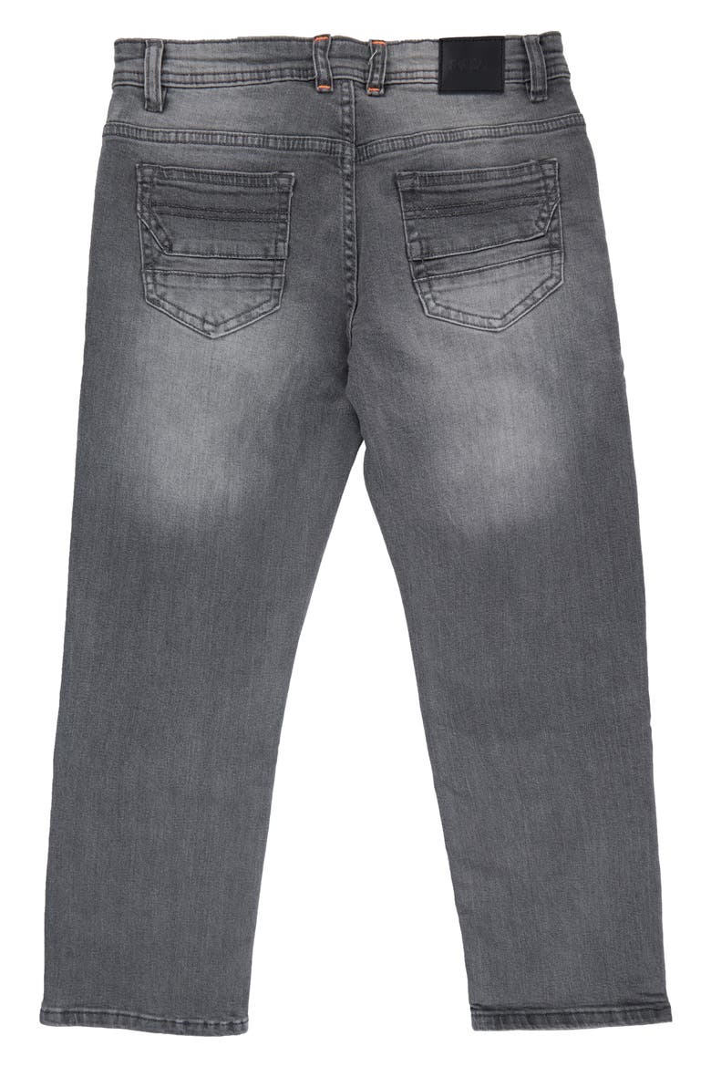 Kids' Raw X Rip & Repair Distressed Neon Stitch Jeans, Alternate, color, GREY