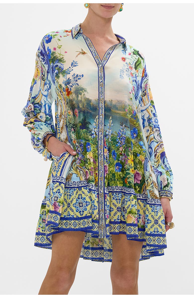 Camilla Long Sleeve Tiered Short Dress Wall To Wall Wonders, Alternate, color, 