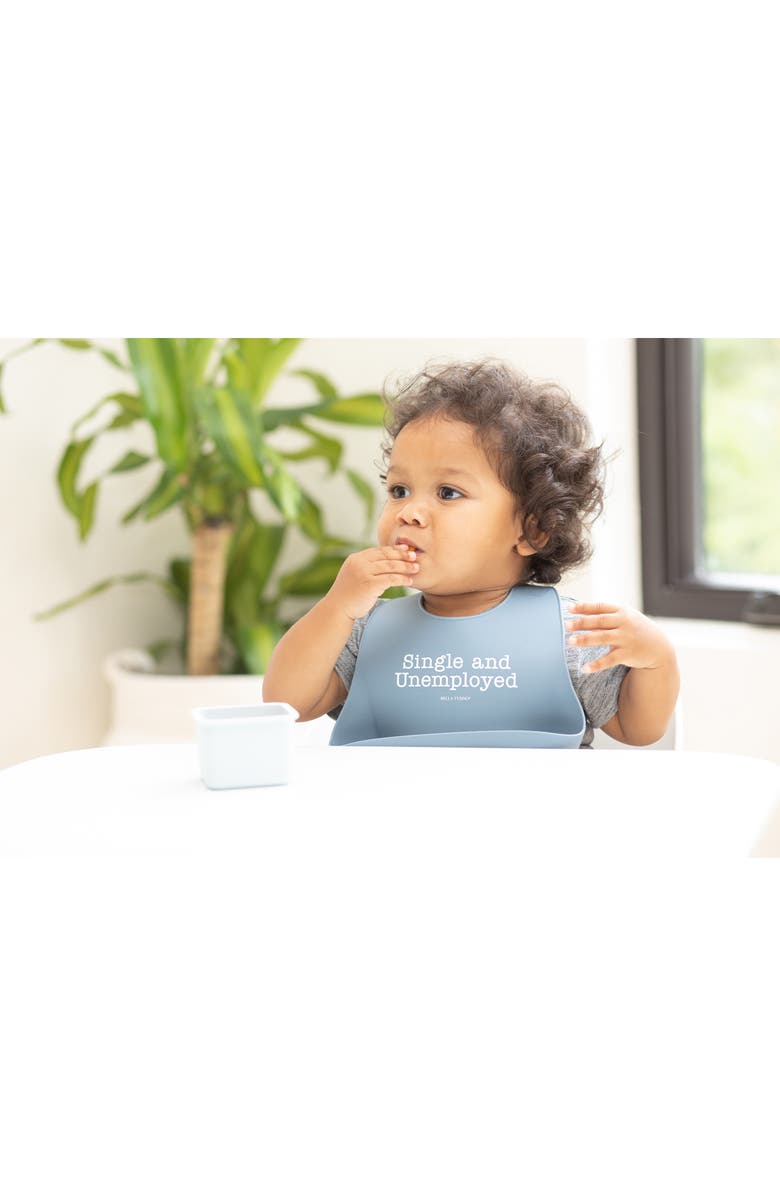 Bella Tunno Single and Unemployed Wonder Bib, Alternate, color, Blue