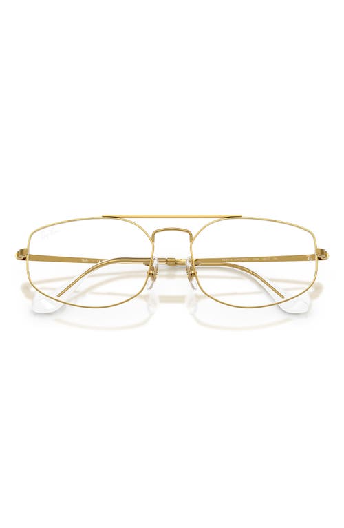 Ray Ban Ray-ban 58mm Irregular Optical Glasses In Yellow