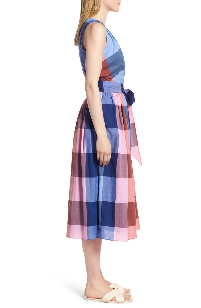 1901 Plaid Cotton Wrap Style Dress, Alternate, color, 