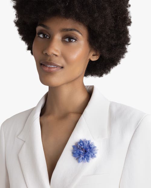 Helena Simon The Blue Cornflower Floral Brooch In Blue