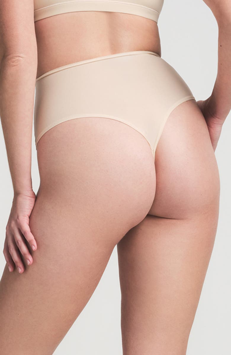 SKIMS Fits Everybody High Waist Thong, Alternate, color, Sand