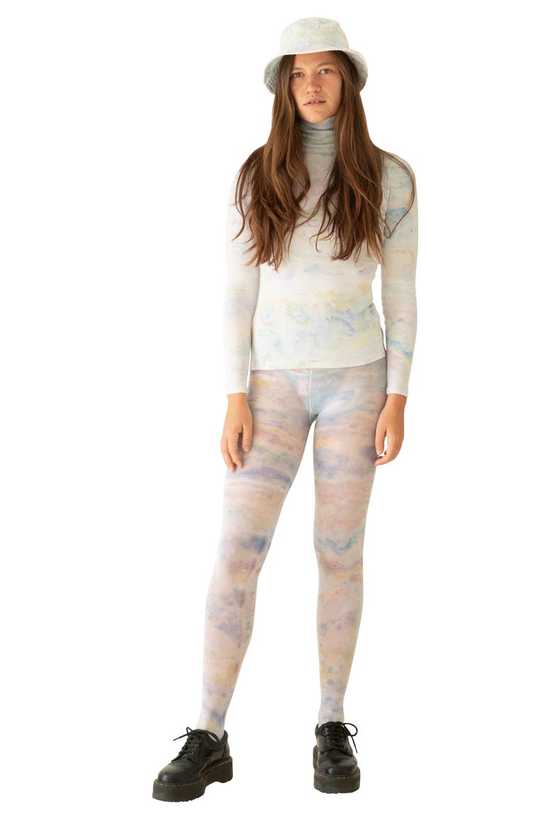 Marbled Dye Jersey Turtleneck Sweater, Alternate, color, MARBLE