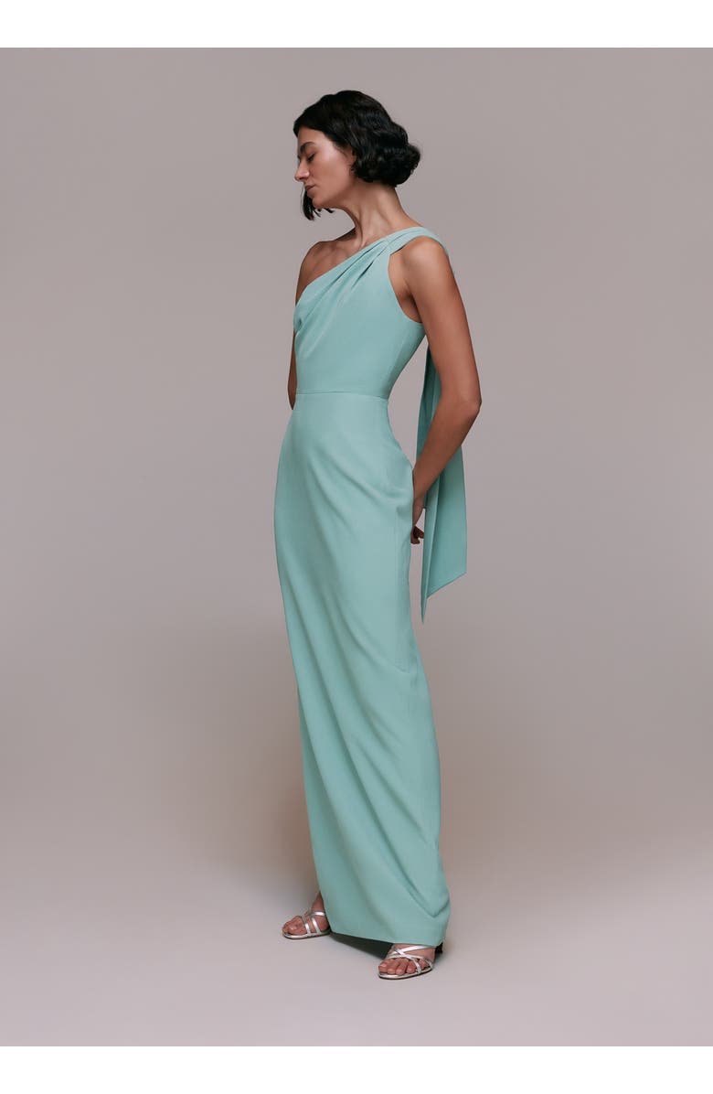Whistles Bethan One Shoulder Maxi Dress, Main, color, Sage Green