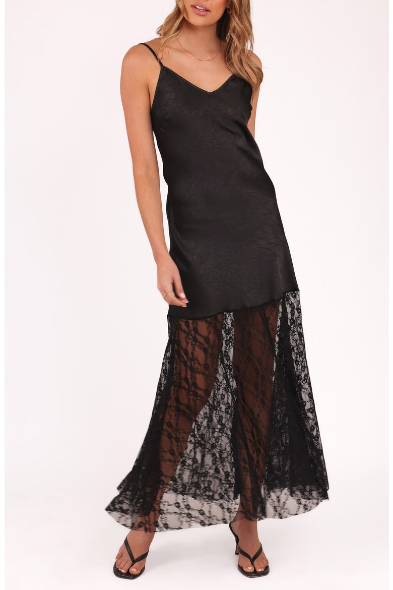 Elowyn A-Line Dress, Main, color, BLACK