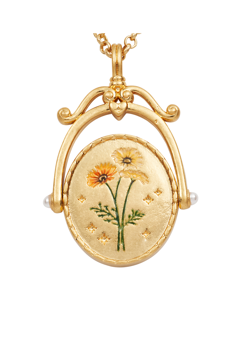 Fable England U Initial Ursinia Gold Spinner Chain Necklace, Alternate, color, Gold