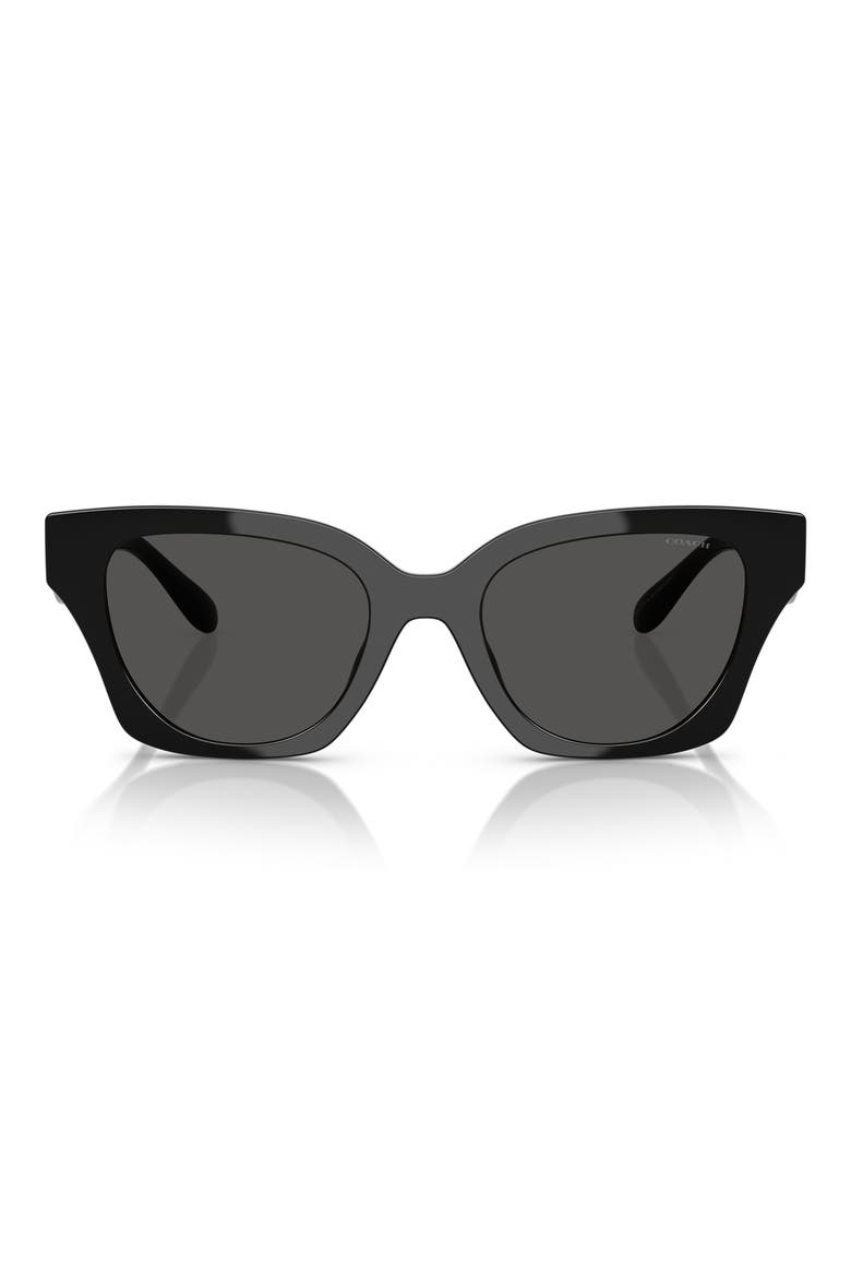 53mm Square Sunglasses, Main, color, BLACK / GREY SOLID