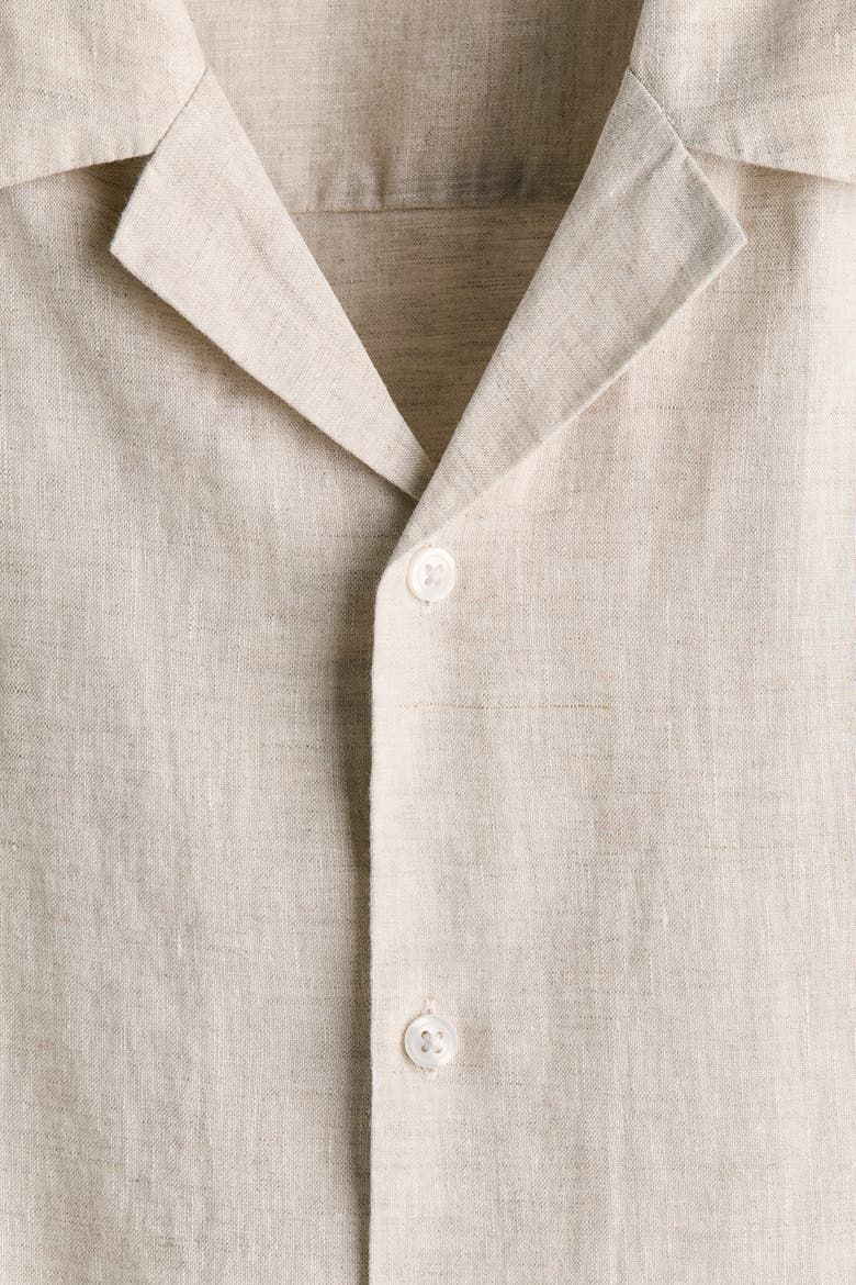Relaxed Fit Linen Resort Shirt, Alternate, color, Light beige