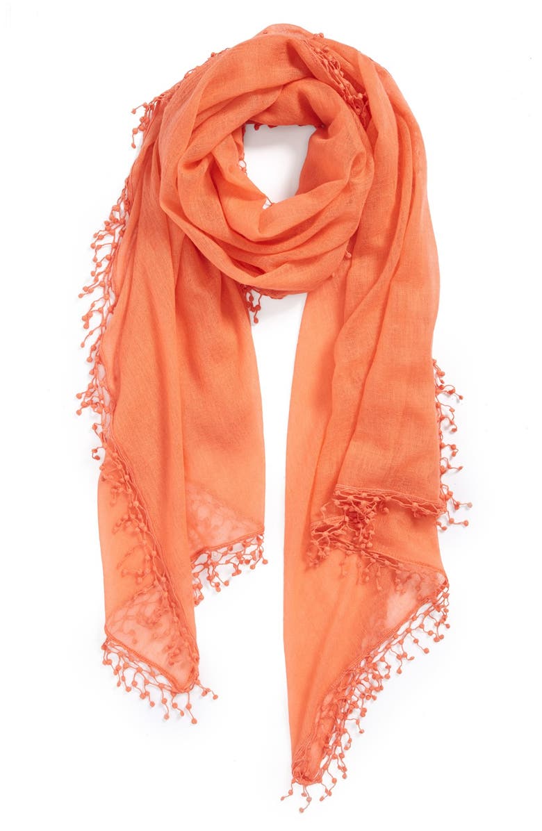 La Fiorentina 'Pompom' Cashmere Wrap, Main, color, 