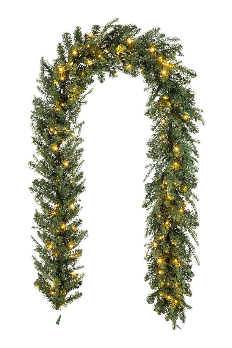 Pre-Lit Christmas Garland with Twinkling Lights, Main, color, Green