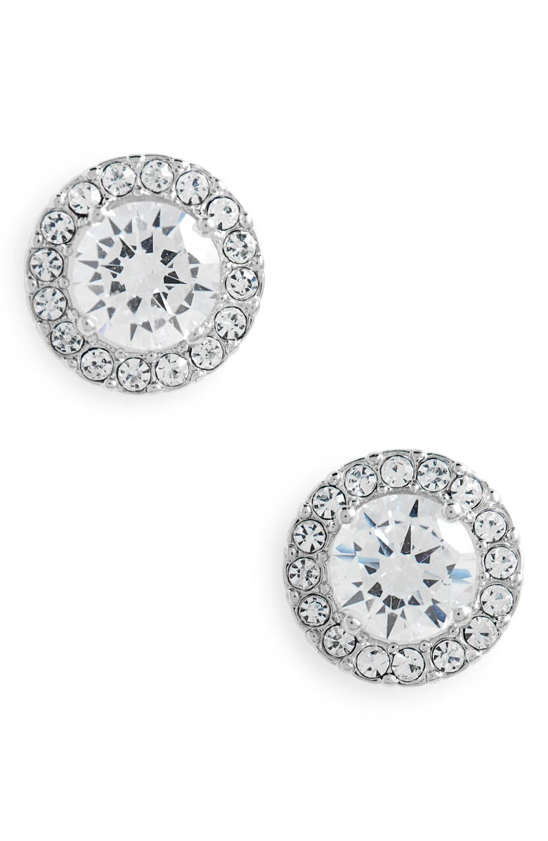 Nordstrom Halo Cubic Zirconia Stud Earrings, Main, color, Clear- Rhodium