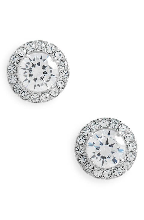 Halo Cubic Zirconia Stud Earrings