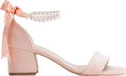 Forever & Always Shoes Illy Low Block Heel Sandals with Pearls
