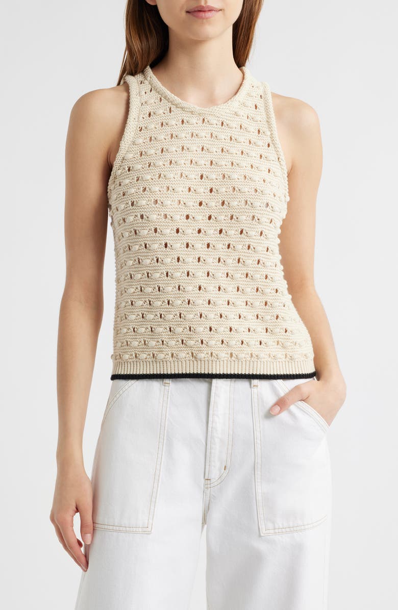 FRAME The Bauble Open Knit Cotton Sweater, Main, color,