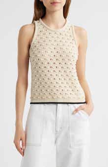 FRAME The Bauble Open Knit Cotton Sweater