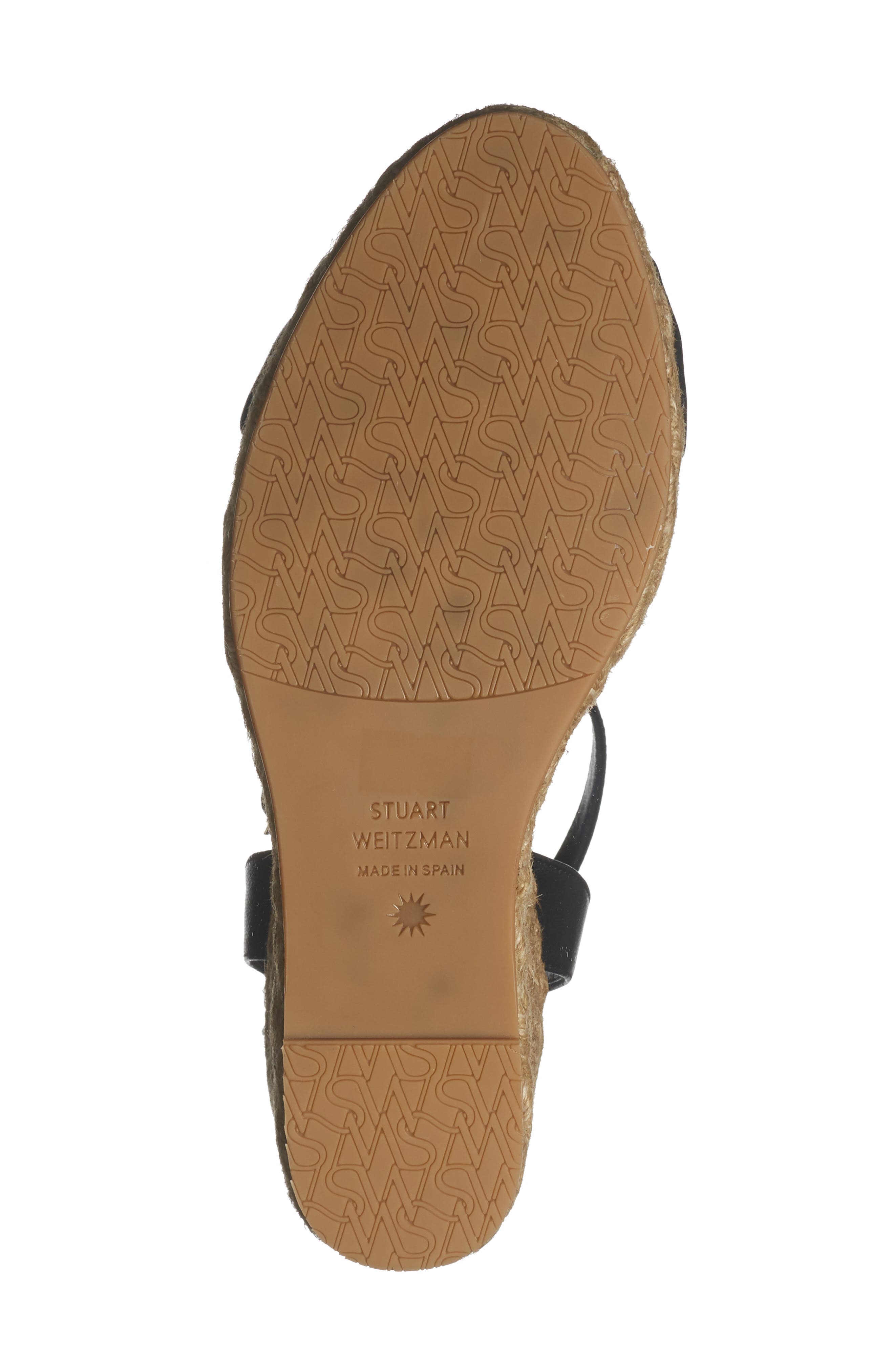 Stuart Weitzman Playa Espadrille Knot Wedge Sandal, Alternate, color, Black/ Natural
