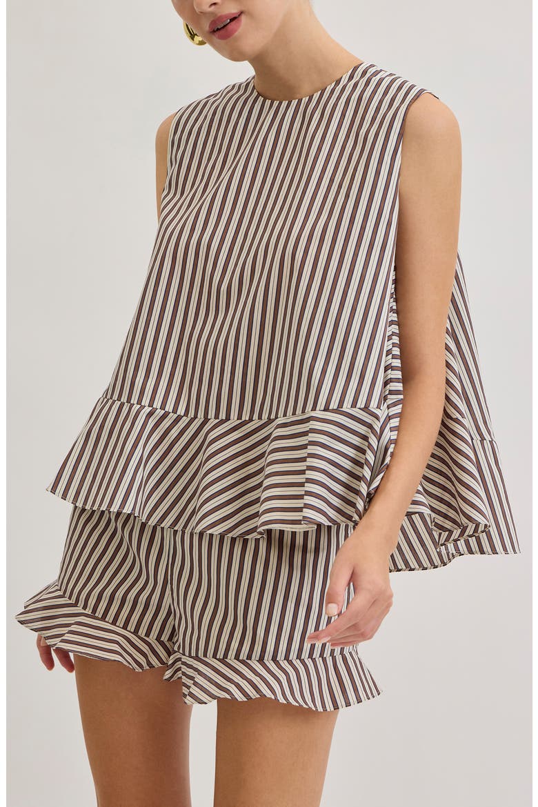Miller Stripe Shell, Alternate, color, BROWN NAVY STRIPE