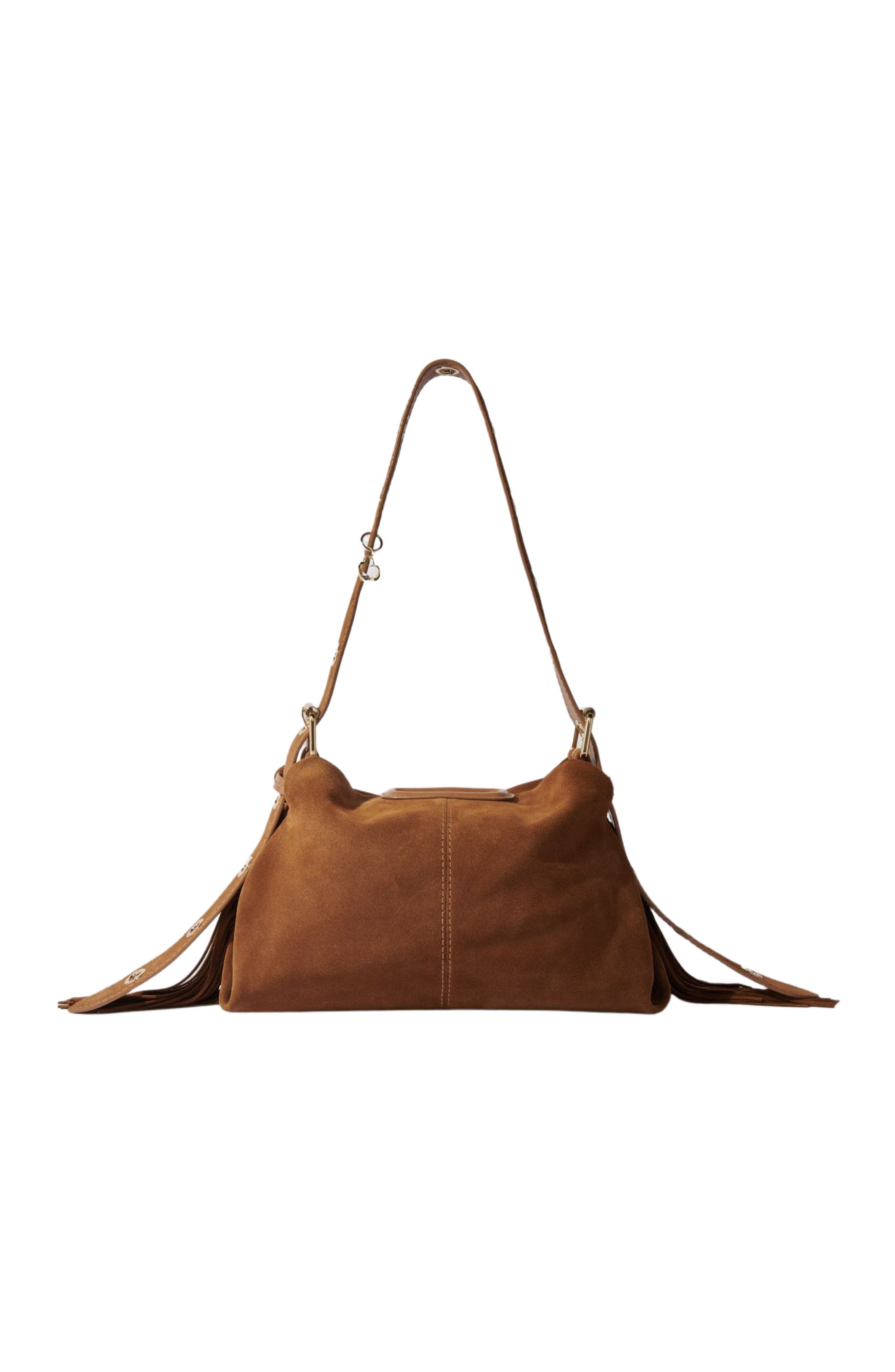 Suede Miss M bag, Alternate, color, Camel