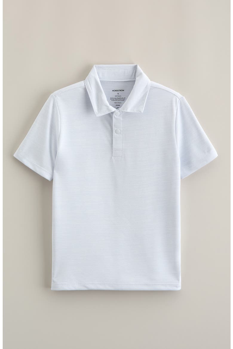 Kids' Mélange Piqué Knit Performance Polo, Main, color, BLUE AIR