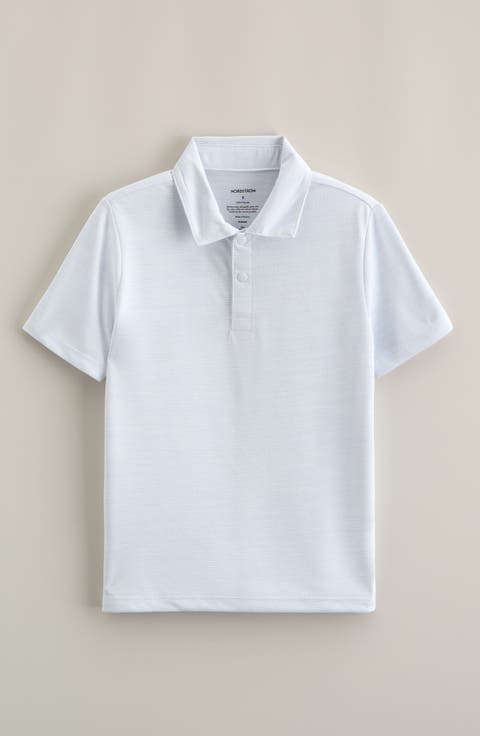 Kids' Mélange Piqué Knit Performance Polo