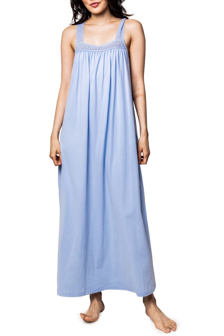 Camille Luxe Pima Cotton Nightgown, Main, color, BLUE