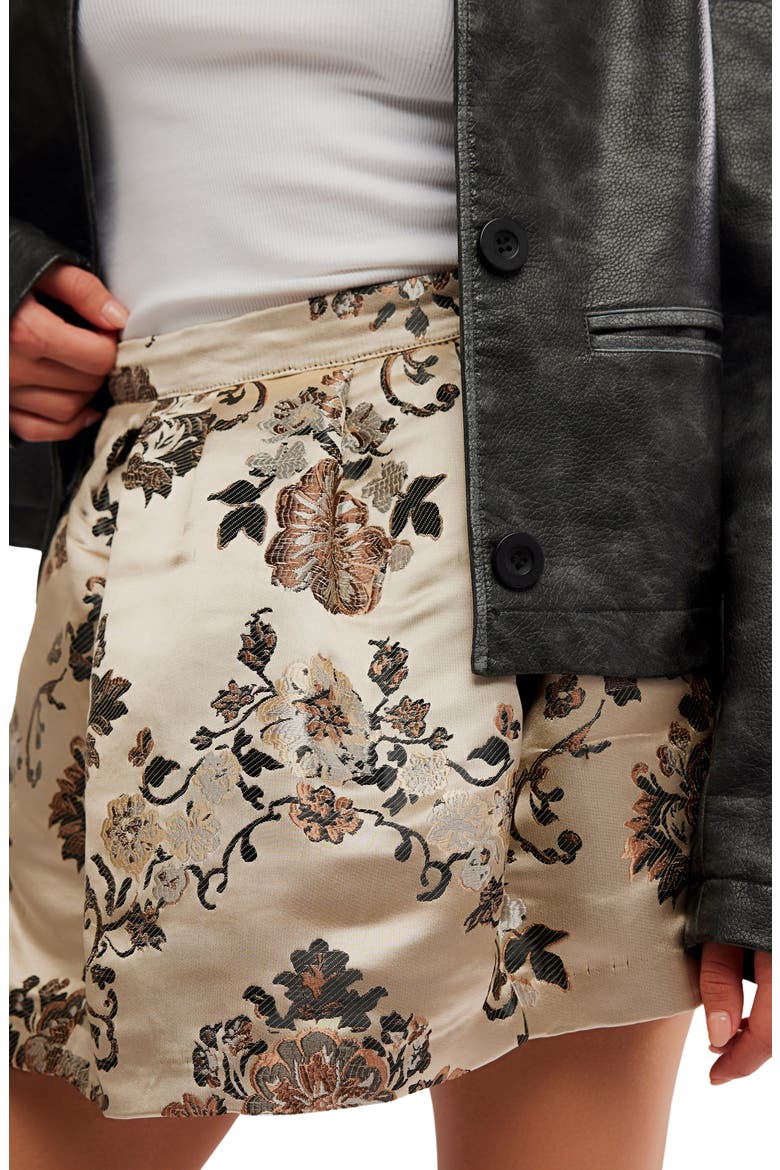 Benjamine Satin Miniskirt, Alternate, color, CHAMPAGNE COMBO