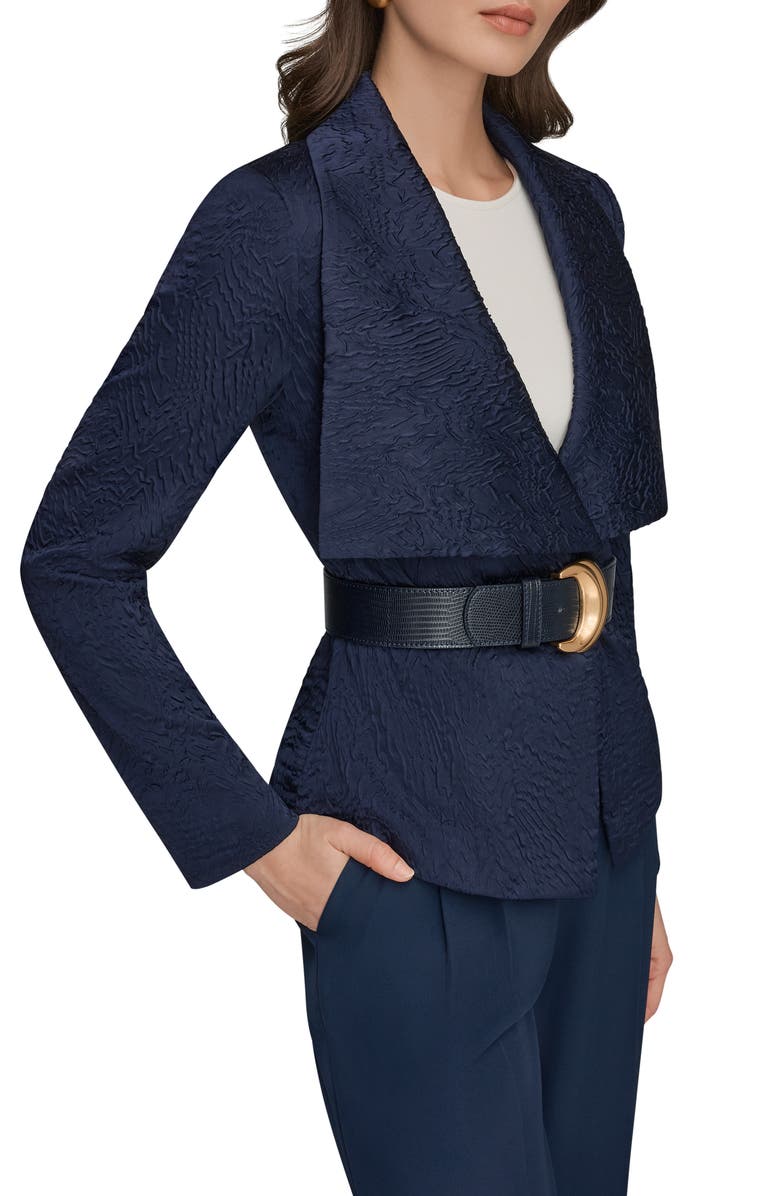 Donna Karan New York Wide Lapel Belted Blazer, Alternate, color, 