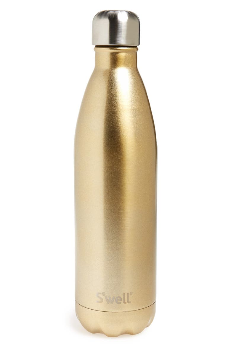 'Sparkling Champagne' Stainless Steel Water Bottle, Main, color, GOLD