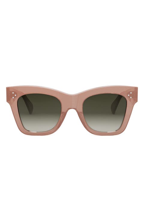 50mm Gradient Bold 3 Dot Cat Eye Sunglasses