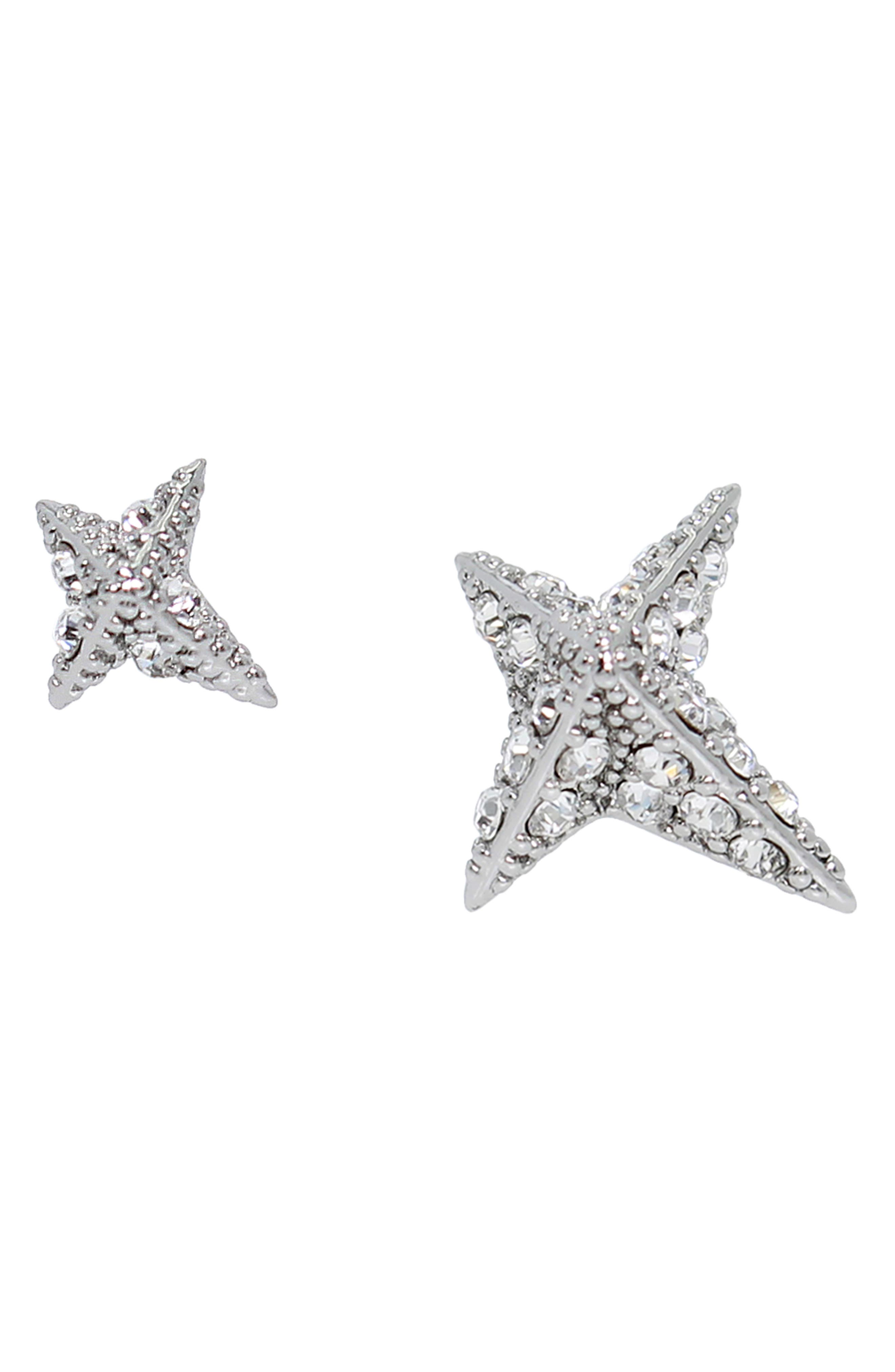 AllSaints Crystal Pavé Star Stud Earrings