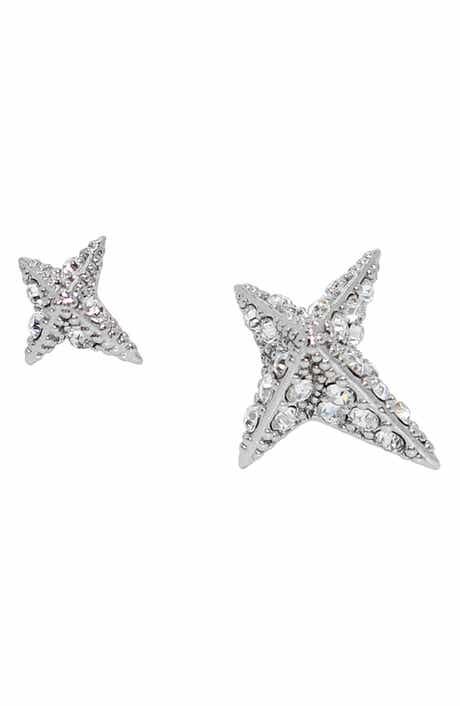 AllSaints Crystal Pavé Star Stud Earrings