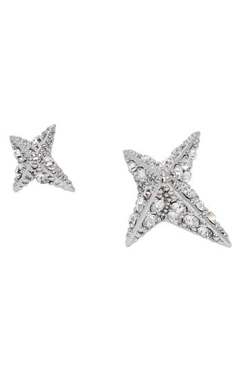 Allsaints Crystal Pavé Star Stud Earrings In Metallic