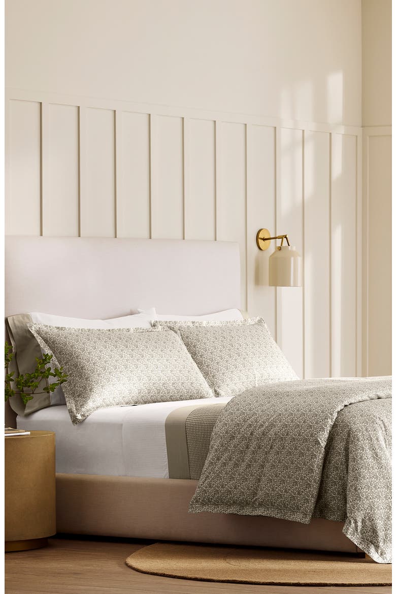 Signature Cotton Bloom Duvet Set, Alternate, color, WHITE/ OAK