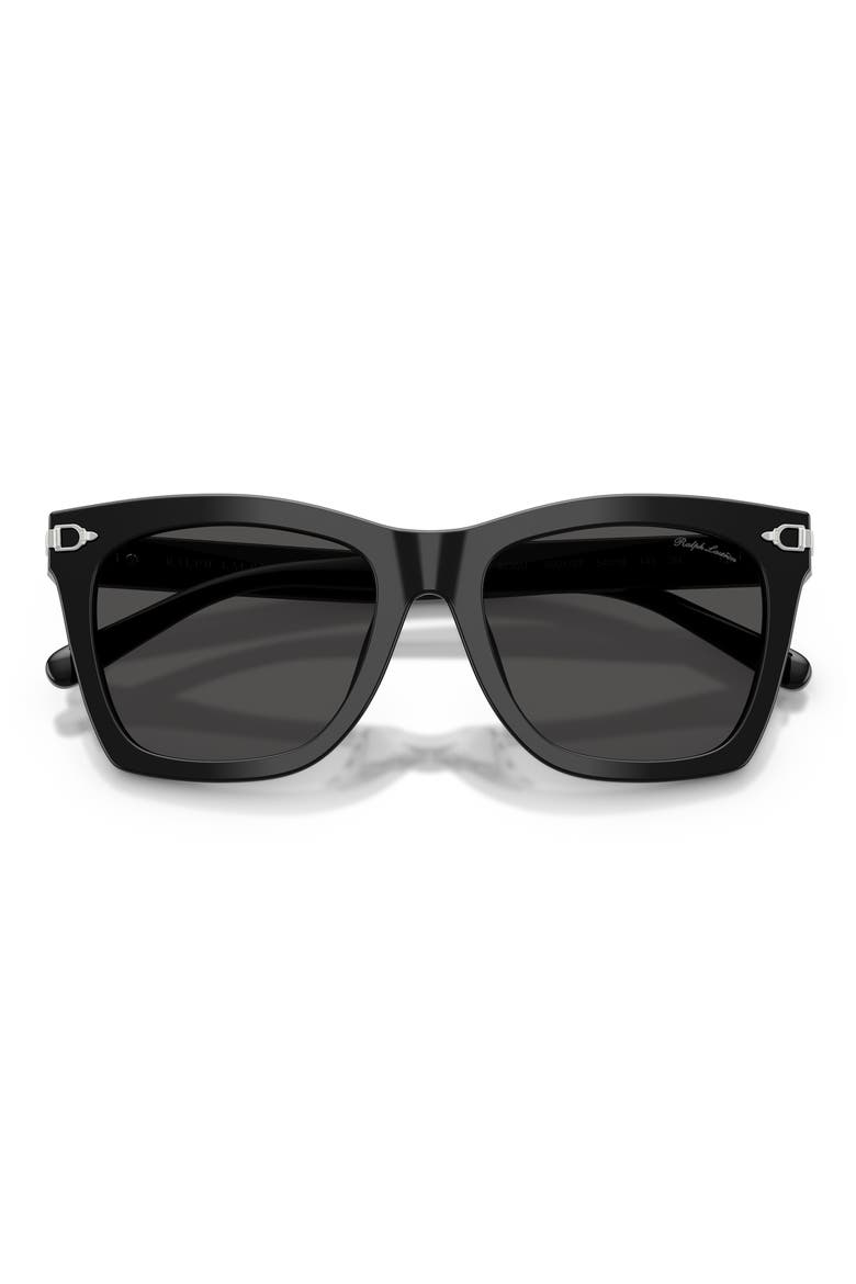 54mm Square Sunglasses, Alternate, color, SHINY BLACK / DARK GREY