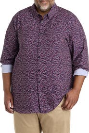 Perry Ellis Big & Tall Micro Floral Patterned Sport Shirt