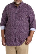 Perry Ellis Big & Tall Micro Floral Patterned Sport Shirt