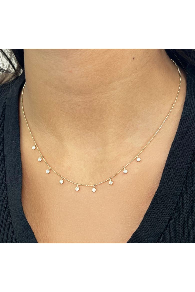 Dangle Diamond Bezel Necklace, Alternate, color, Yellow Gold