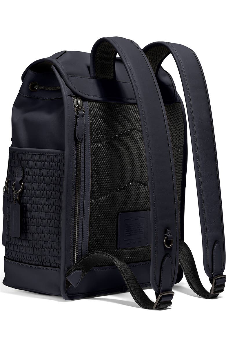 COACH League Woven Detail Leather Backpack, Alternate, color,