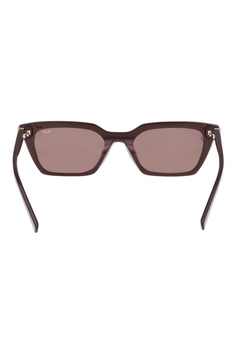 52mm Cat Eye Sunglasses, Alternate, color, SHINY BORDEAUX / BROWN