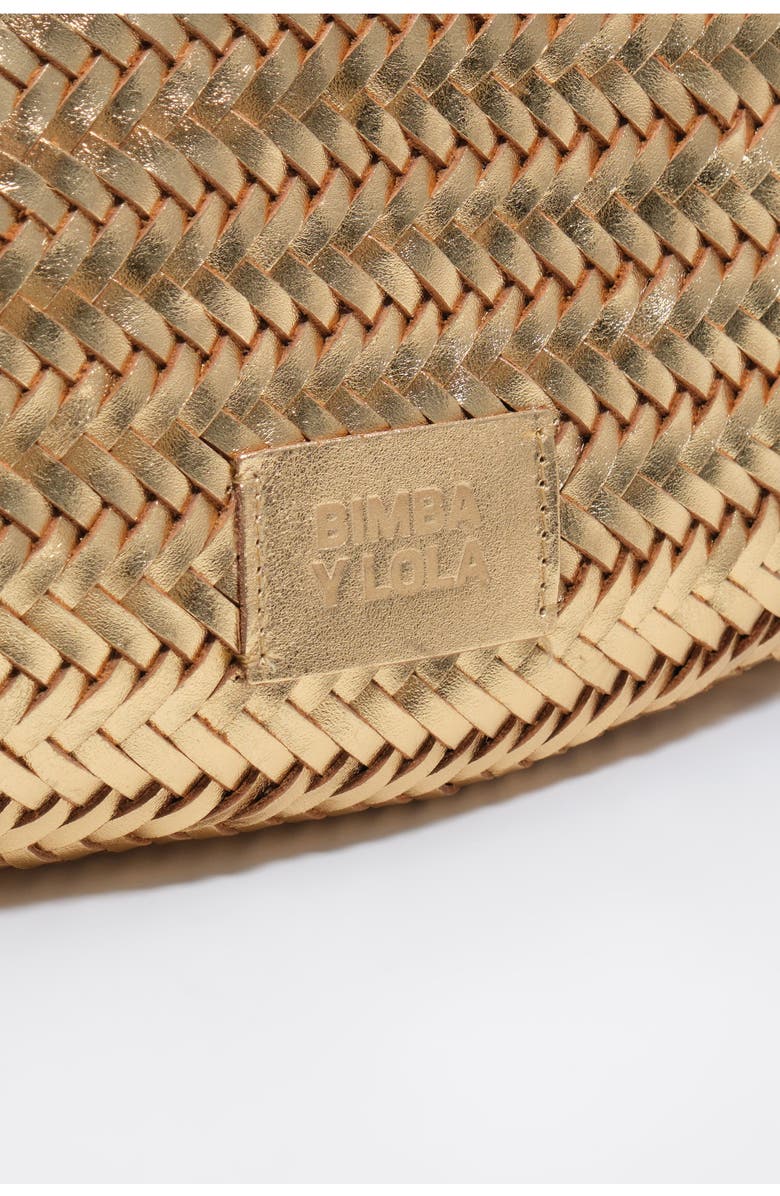 Bimba y Lola Braided Leather Shopper Bag, Alternate, color, Gold