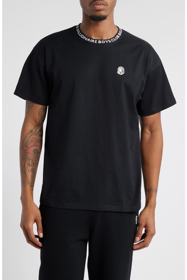 BB Wrapped Cotton Crewneck T-Shirt, Main, color, BLACK