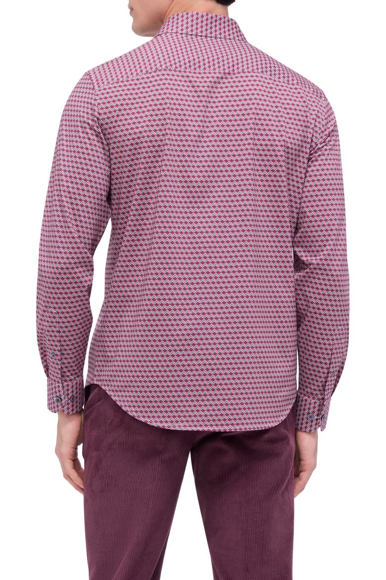 James OoohCotton® Geo Print Button-Up Shirt, Alternate, color, RUBY